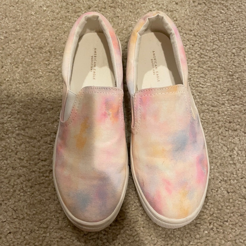Tye dye/watercolor slip on sneaker